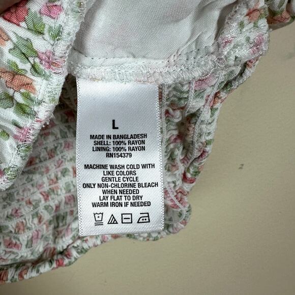 Aeropostale Floral Cottagecore Crop Top Womens L Milkmaid Festival Puff Sleeve - Picture 7 of 10